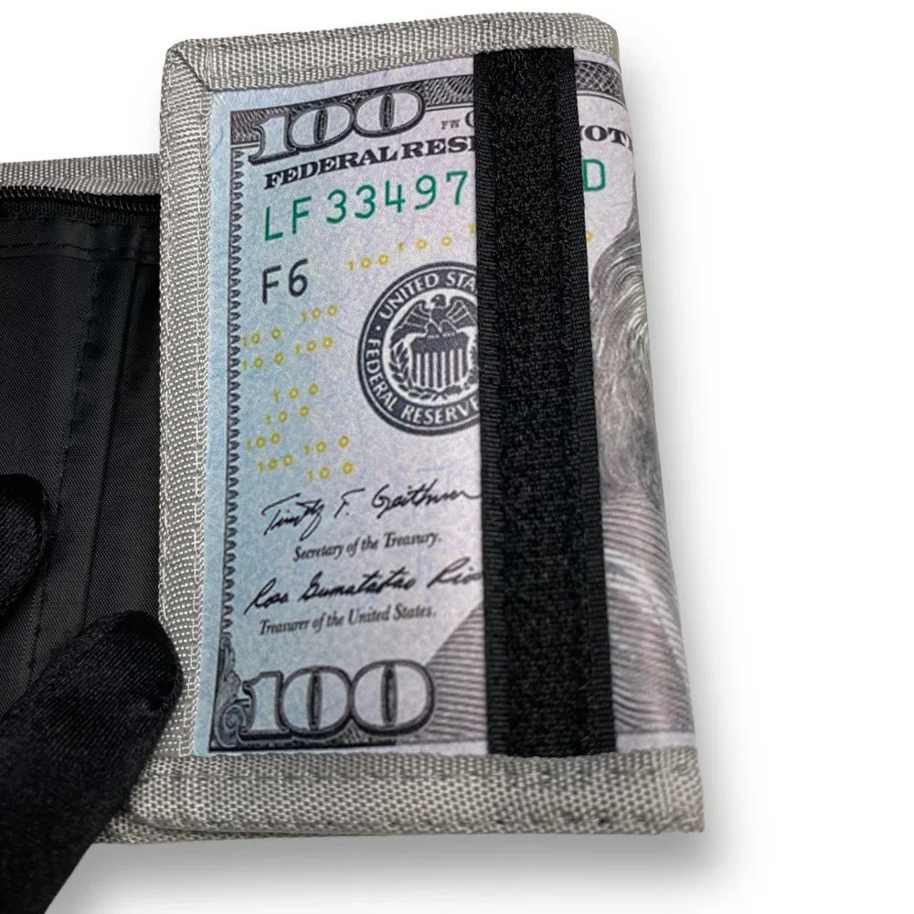 100 Dollar Bill Printed Trifold Wallet